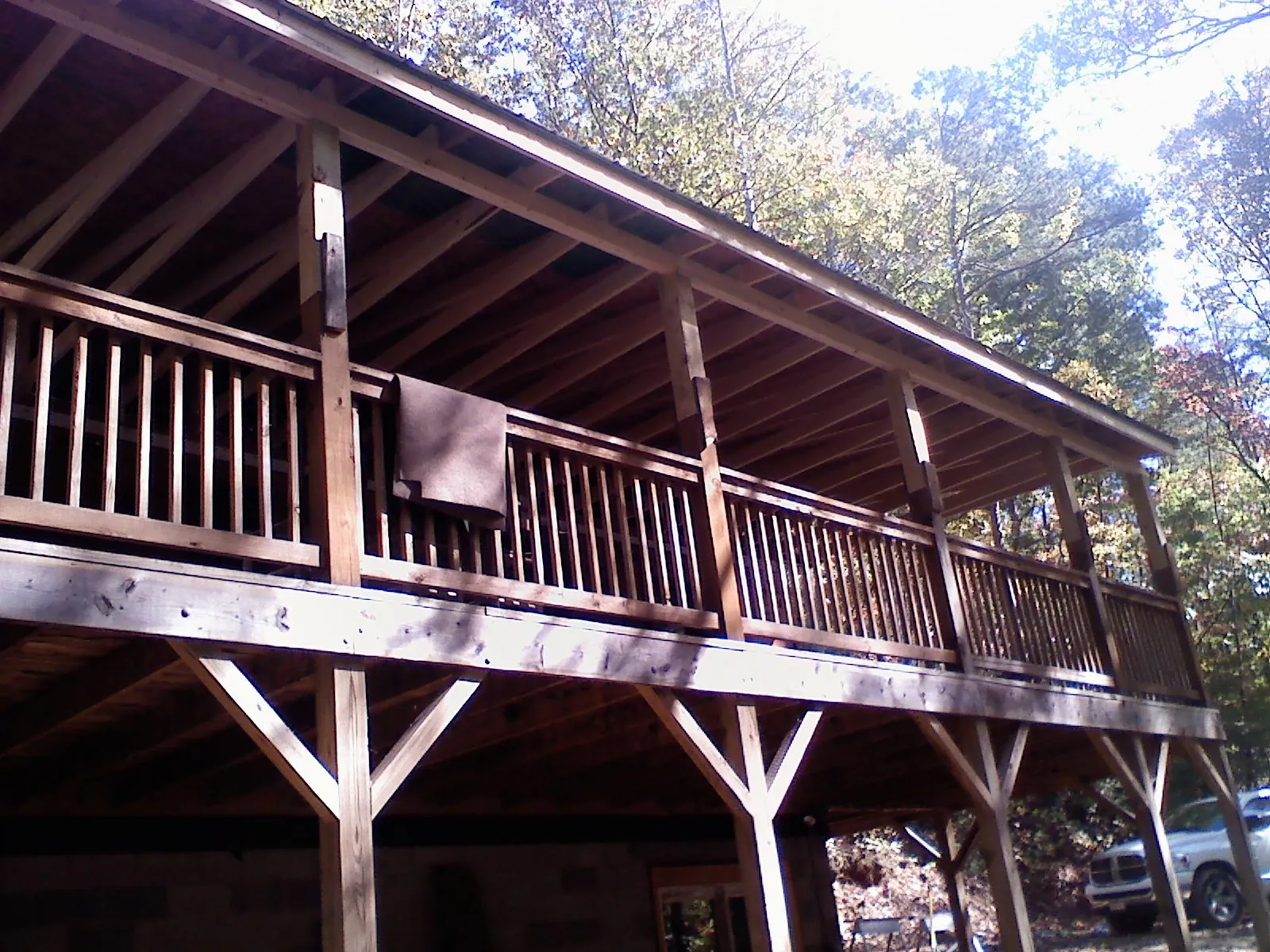 Timber framing under a new elevated porch and deck — Roof Leak Repair in Aulander by Roofing Brothers